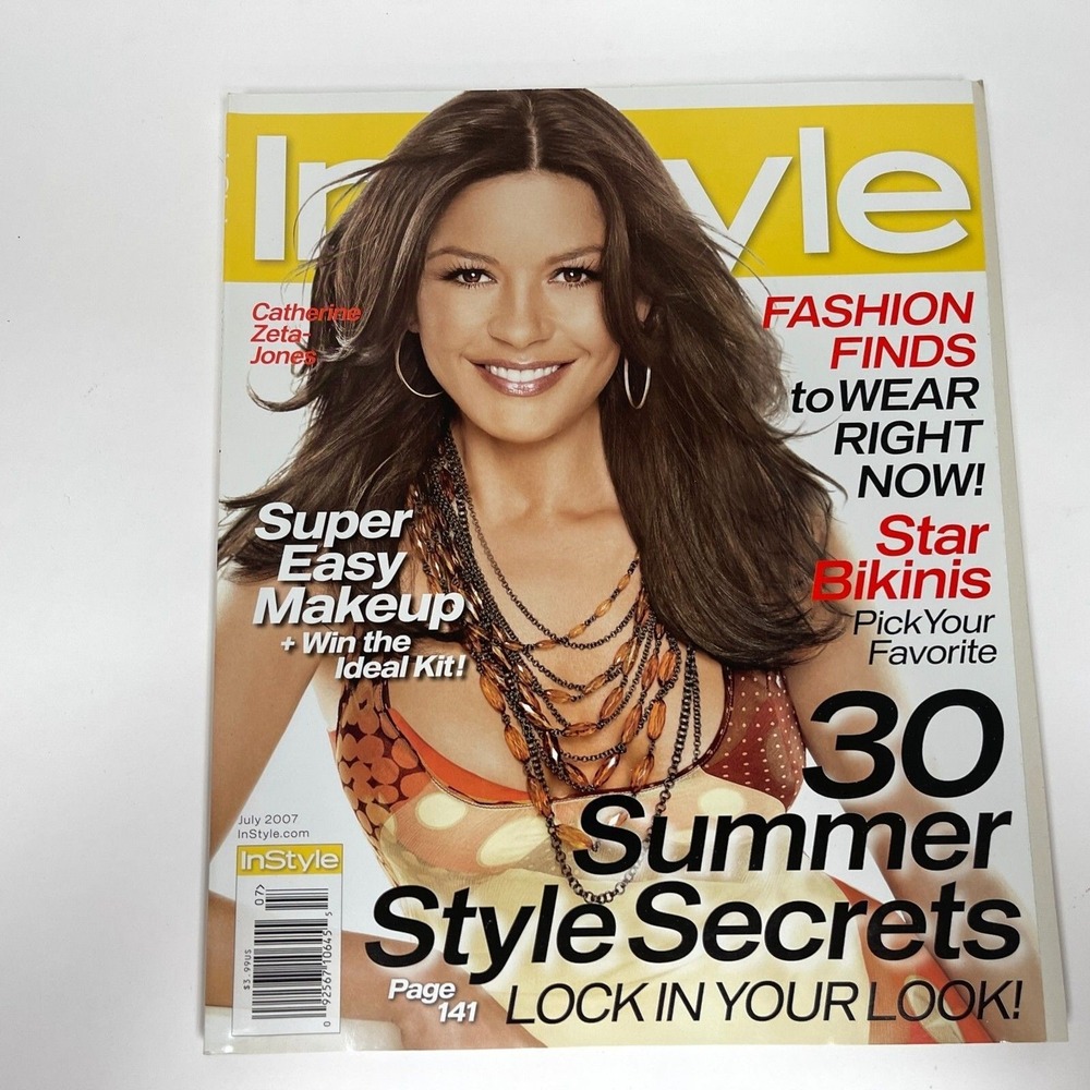 In Style Magazine July 2007 Catherine Zeta-Jones Bikinis Style Secrets Makeup